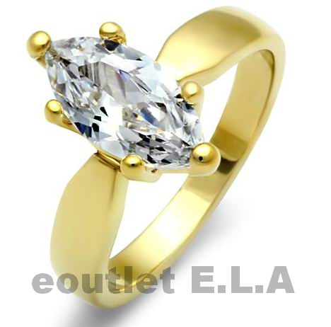 BLING 2.5CT MARQUISE CZ SOLITAIRE RING 18KGP-5 sizes